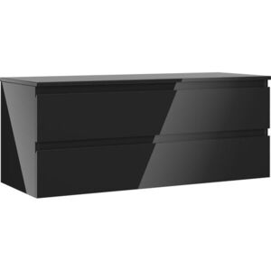 MEXEN/S Orio koupelnová skříňka pod umyvadlo 120 cm s deskou, 2 zásuvky, černá lesk 91A10-12047-2-BFFC70 obraz