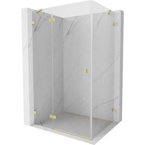MEXEN/S Lunar sprchový kout dveře křídlové levá 80 x 90, transparent, zlato kartáčovaná 834-080-090-55-00-L obraz