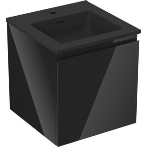 MEXEN/S Orio koupelnová skříňka 45 cm s umyvadlem Otis, 1 šuplík, černá lesk/černá mat 91A10-04547-1-BF70-W18M71 obraz