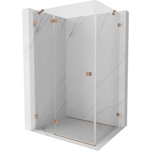 MEXEN/S Lunar sprchový kout dveře křídlové levá 80 x 90, transparent, měď kartáčovaná 834-080-090-65-00-L obraz
