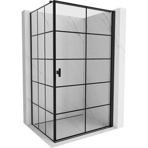 MEXEN/S Mist-B sprchový kout dveře křídlové pravá 70 x 80, černá kratka, černá 8A2T-070-080-70-77-P obraz