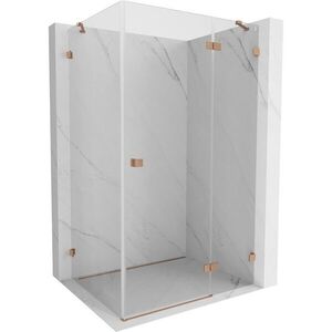 MEXEN/S Lunar sprchový kout dveře křídlové pravá 80 x 90, transparent, měď kartáčovaná 834-080-090-65-00-P obraz