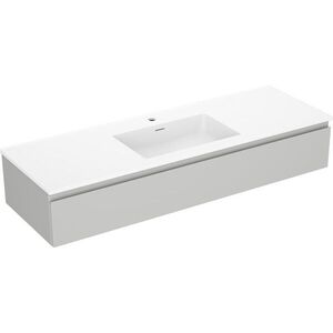 MEXEN/S Orio koupelnová skříňka 140 cm s umyvadlem Otis, 1 šuplík, šedá mat/bílá mat 91A10-14023-1-BF62-W18M01 obraz