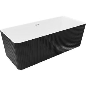 MEXEN/S Nila volně stojící vana reliéf 170 x 75, bílá/černá, sifon a přepad chrom 52841708075-01 obraz