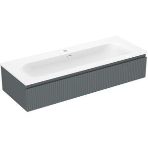 MEXEN/S Rivel koupelnová skříňka 120 cm s umyvadlem Vela, 1 šuplík, reliéf , grafit mat/bílá mat 91A20-12023-1-BF66-W23M0 91A20-12023-1-BF66-W23M01 obraz