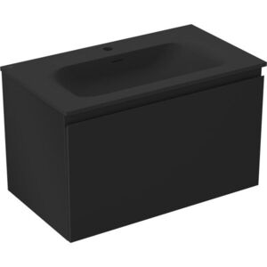 MEXEN/S Orio koupelnová skříňka 80 cm s umyvadlem Vela, 1 šuplík, černá mat 91A10-08047-1-BF71-W23M71 obraz