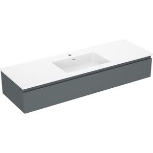 MEXEN/S Orio koupelnová skříňka 140 cm s umyvadlem Otis, 1 šuplík, grafit mat/bílá mat 91A10-14023-1-BF66-W18M01 obraz