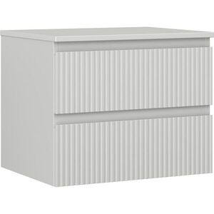 MEXEN/S Rivel koupelnová skříňka pod umyvadlo 60 cm s deskou, 2 zásuvky, reliéf , šedá mat 91A20-06047-2-BFFC62 obraz
