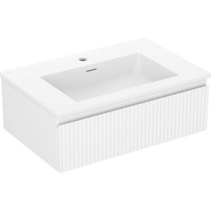 MEXEN/S Rivel koupelnová skříňka 70 cm s umyvadlem Otis, 1 šuplík, reliéf , bílá mat 91A20-07023-1-BF01-W18M01 obraz