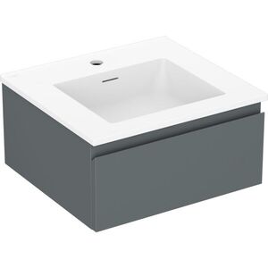 MEXEN/S Orio koupelnová skříňka 50 cm s umyvadlem Otis, 1 šuplík, grafit mat/bílá mat 91A10-05023-1-BF66-W18M01 obraz