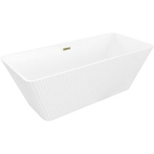 MEXEN/S Tava volně stojící vana reliéf 170 x 75, bílá, sifon a přepad zlatá 52851707500-50 obraz