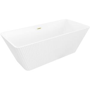 MEXEN/S Tava volně stojící vana reliéf 170 x 75, bílá, sifon a přepad zlatá kartáčovaná 52851707500-55 obraz