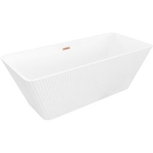 MEXEN/S Tava volně stojící vana reliéf 170 x 75, bílá, sifon a přepad měď kartáčovaná 52851707500-65 obraz