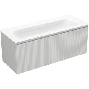 MEXEN/S Rivel koupelnová skříňka 120 cm s umyvadlem Vela, 1 šuplík, reliéf , šedá mat/bílá mat 91A20-12047-1-BF62-W23M01 obraz