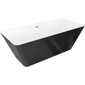 MEXEN/S Tava volně stojící vana reliéf 170 x 75, bílá/černá, sifon a přepad chrom 52851707575-01 obraz