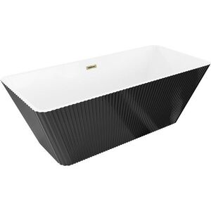 MEXEN/S Tava volně stojící vana reliéf 170 x 75, bílá/černá, sifon a přepad zlatá 52851707575-50 obraz