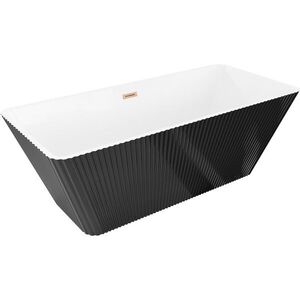MEXEN/S Tava volně stojící vana reliéf 170 x 75, bílá/černá, sifon a přepad měď kartáčovaná 52851707575-65 obraz