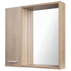 AQUALINE ZOJA/KERAMIA FRESH STRIP galerka s LED osvětlením, 60x60x14cm, levá, dub platin 45027S obraz