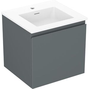 MEXEN/S Orio koupelnová skříňka 50 cm s umyvadlem Otis, 1 šuplík, grafit mat/bílá mat 91A10-05047-1-BF66-W18M01 obraz