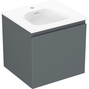 MEXEN/S Orio koupelnová skříňka 50 cm s umyvadlem Vela, 1 šuplík, grafit mat/bílá mat 91A10-05047-1-BF66-W23M01 obraz