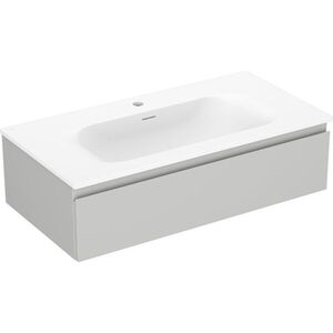 MEXEN/S Orio koupelnová skříňka 90 cm s umyvadlem Vela, 1 šuplík, šedá mat/bílá mat 91A10-09023-1-BF62-W23M01 obraz
