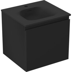 MEXEN/S Orio koupelnová skříňka 50 cm s umyvadlem Vela, 1 šuplík, černá mat 91A10-05047-1-BF71-W23M71 obraz