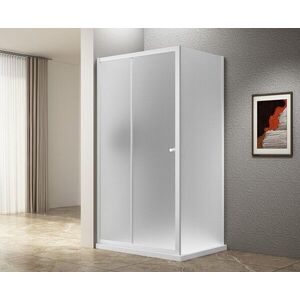 AQUALINE UGGA obdélníkový sprchový kout 1000x800, sklo Brick, bílá AWS100-01 obraz