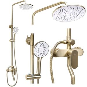 REA Sprchový set DROP Brush Gold REA-P7063 obraz