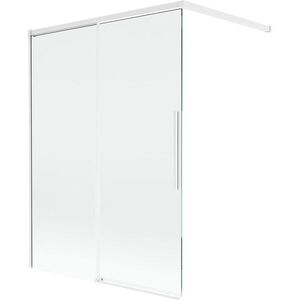 MEXEN/S Rox vanová zástěna 2-křídlová posuvná 120 x 150, transparent, bílá 8C9-120-003-20-00 obraz