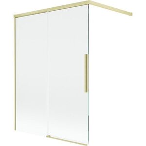 MEXEN/S Rox vanová zástěna 2-křídlová posuvná 120 x 150, transparent, zlatá kartáčovaná 8C9-120-003-55-00 obraz