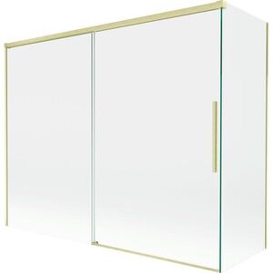 MEXEN/S Rox vanová zástěna 2-křídlová posuvná 190 + 90 x 150, transparent, zlatá kartáčovaná 8C9-190-090-55-00 obraz