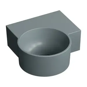 OMNIRES OVO M+ umyvadlo na desku/závěsné pravé, 33 x 34 cm, ash grey mat; OVO335UWPAG obraz