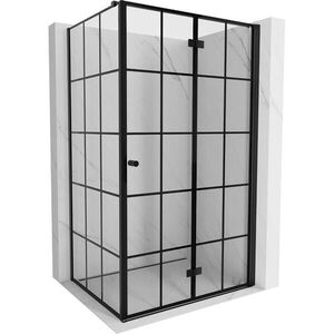 MEXEN/S Mist-F sprchový kout skládací dveře pravá 75 x 95, černá kratka, černá 8A6T-075-095-70-77-P obraz