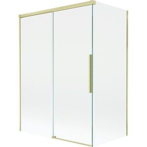 MEXEN/S Rox vanová zástěna 2-křídlová posuvná 120 + 70 x 150, transparent, zlatá kartáčovaná 8C9-120-070-55-00 obraz