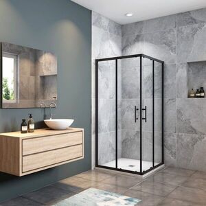 H K Sprchový kout čtvercový, SIMPLE BLACK 100x100 L/P varianta, rohový vstup SE-SIMPLEBL10 obraz