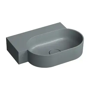 OMNIRES OVO M+ umyvadlo na desku/závěsné levé, 55 x 38 cm, ash grey mat; OVO555UWLAG obraz