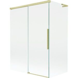 MEXEN/S Rox L vanová zástěna 2-křídlová posuvná 120 + 70 x 150, transparent, zlatá kartáčovaná 8C9L-120-070-55-00 obraz