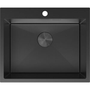 MEXEN Solix ocelový dřez 1-bowl 600 x 500 mm, černá 6408601000-70 obraz