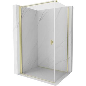 MEXEN/S Mist-B sprchový kout dveře křídlové 95 x 85, transparent, zlato kartáčovaná 8A2T-095-085-55-00 obraz