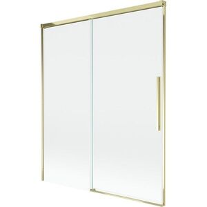 MEXEN/S Rox vanová zástěna 2-křídlová posuvná 140 x 150, transparent, zlatá 8C9-140-001-50-00 obraz