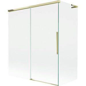 MEXEN/S Rox L vanová zástěna 2-křídlová posuvná 140 + 70 x 150, transparent, zlatá 8C9L-140-070-50-00 obraz