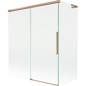 MEXEN/S Rox L vanová zástěna 2-křídlová posuvná 140 + 70 x 150, transparent, měď kartáčovaná 8C9L-140-070-65-00 obraz
