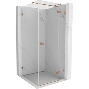 MEXEN/S Lunar T sprchový kout dveře křídlové pravá 80 x 80, transparent, měď kartáčovaná 834T-080-080-65-00-P obraz