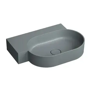 OMNIRES OVO M+ umyvadlo na desku/závěsné levé, 64 x 44 cm, ash grey mat; OVO645UWLAG obraz
