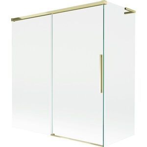 MEXEN/S Rox L vanová zástěna 2-křídlová posuvná 150 + 70 x 150, transparent, zlatá 8C9L-150-070-50-00 obraz