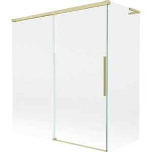 MEXEN/S Rox L vanová zástěna 2-křídlová posuvná 150 + 70 x 150, transparent, zlatá kartáčovaná 8C9L-150-070-55-00 obraz