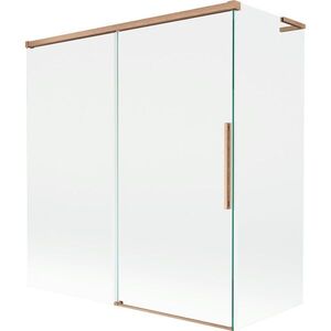 MEXEN/S Rox L vanová zástěna 2-křídlová posuvná 150 + 70 x 150, transparent, měď kartáčovaná 8C9L-150-070-65-00 obraz