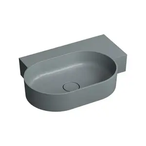 OMNIRES OVO M+ umyvadlo na desku/závěsné pravé, 64 x 44 cm, ash grey mat; OVO645UWPAG obraz