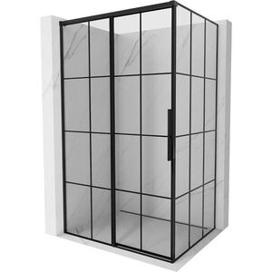 MEXEN/S Rox sprchový kout posuvný levá 120 x 85, černá kratka, černá 8C2-120-085-70-77-L obraz