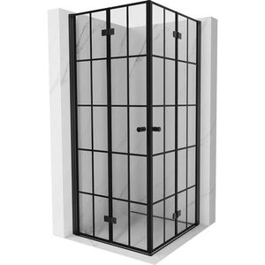 MEXEN/S Mist-F Duo sprchový kout skládací dveře 95 x 95, černá kratka, černá 8A6-095L-095P-70-77 obraz